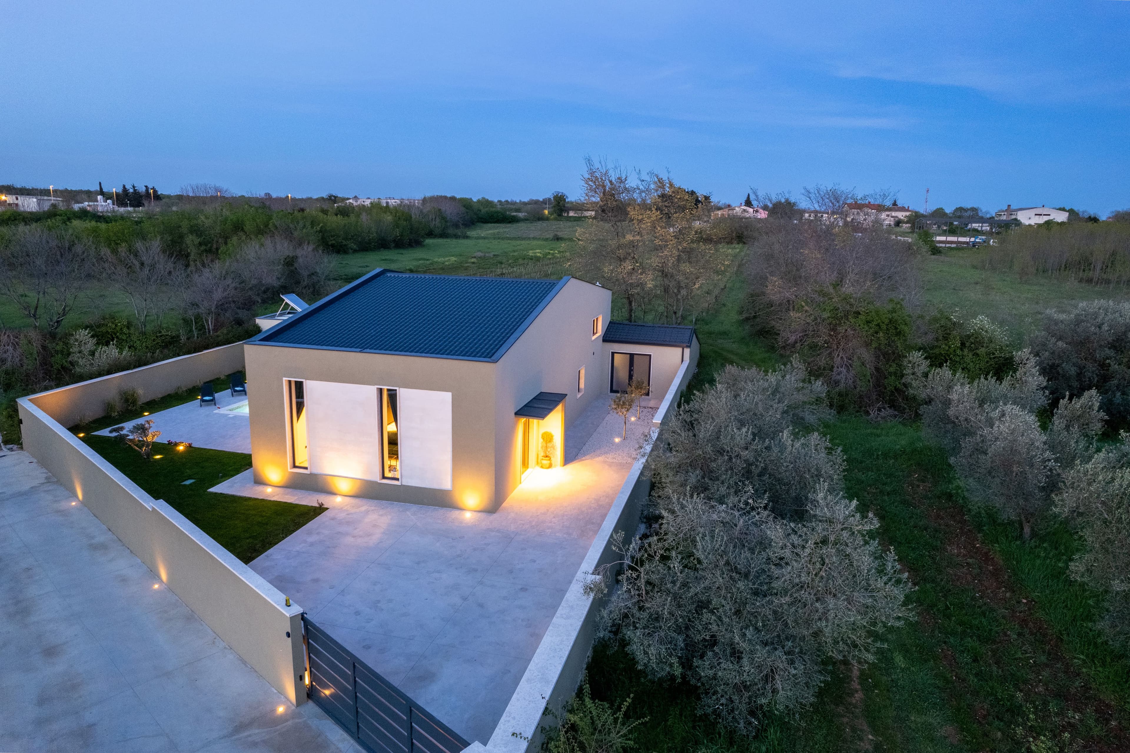 Villa at night